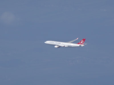 Somewhere above central-Europe an airplane from Turkish Airlines came flying next to us!